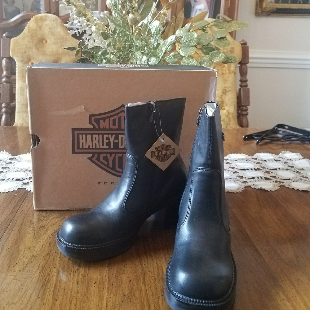Ladies Harley Davidson Black Boots Size 9M